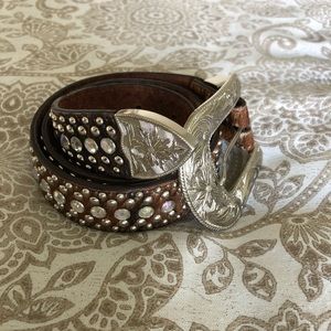 Cowgirl western hair rhinestone belt